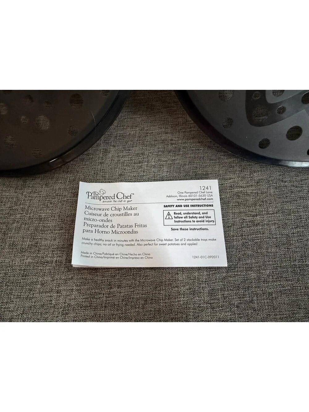 The Pampered Chef Microwave Chip Maker Set of 2 #1241 New Open Box